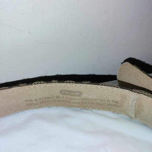Coach Beige Signature Canvas Belt with Silver Buckle - Picture 3 of 5